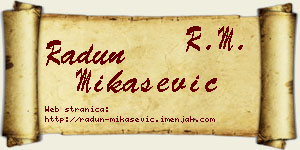 Radun Mikašević vizit kartica